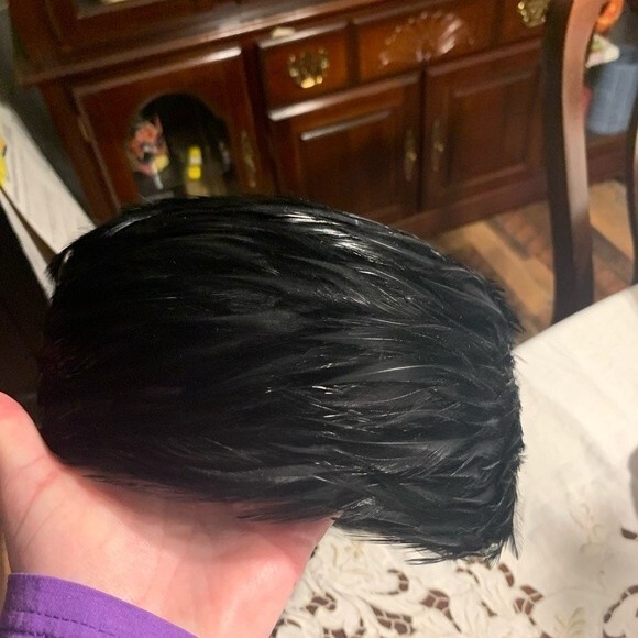 Vintage Rafield Black Feather Hat 1960's - Picture 2 of 7
